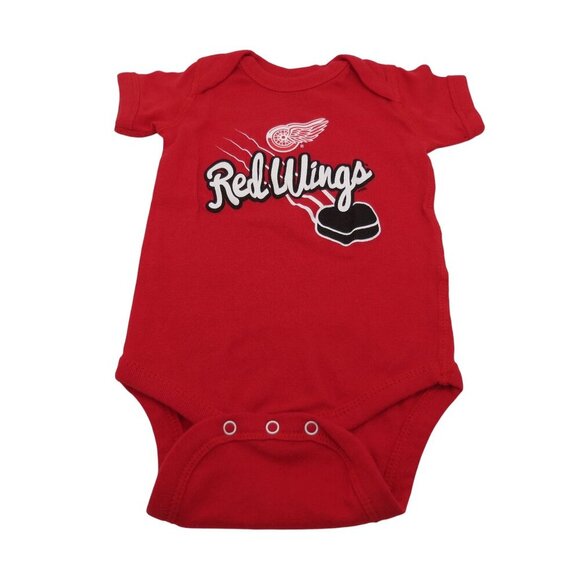 NHL Detroit Red Wings Infant 0/3m Short Sleeve Creeper Bodysuit One Piece Hockey - Picture 1 of 4